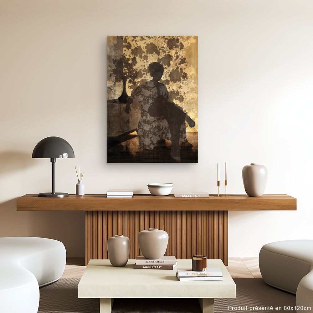 Tableau Silhouette florale mystique