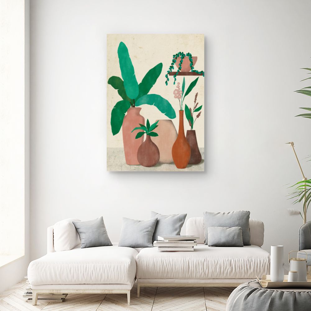 Tableau Vases et feuillage
