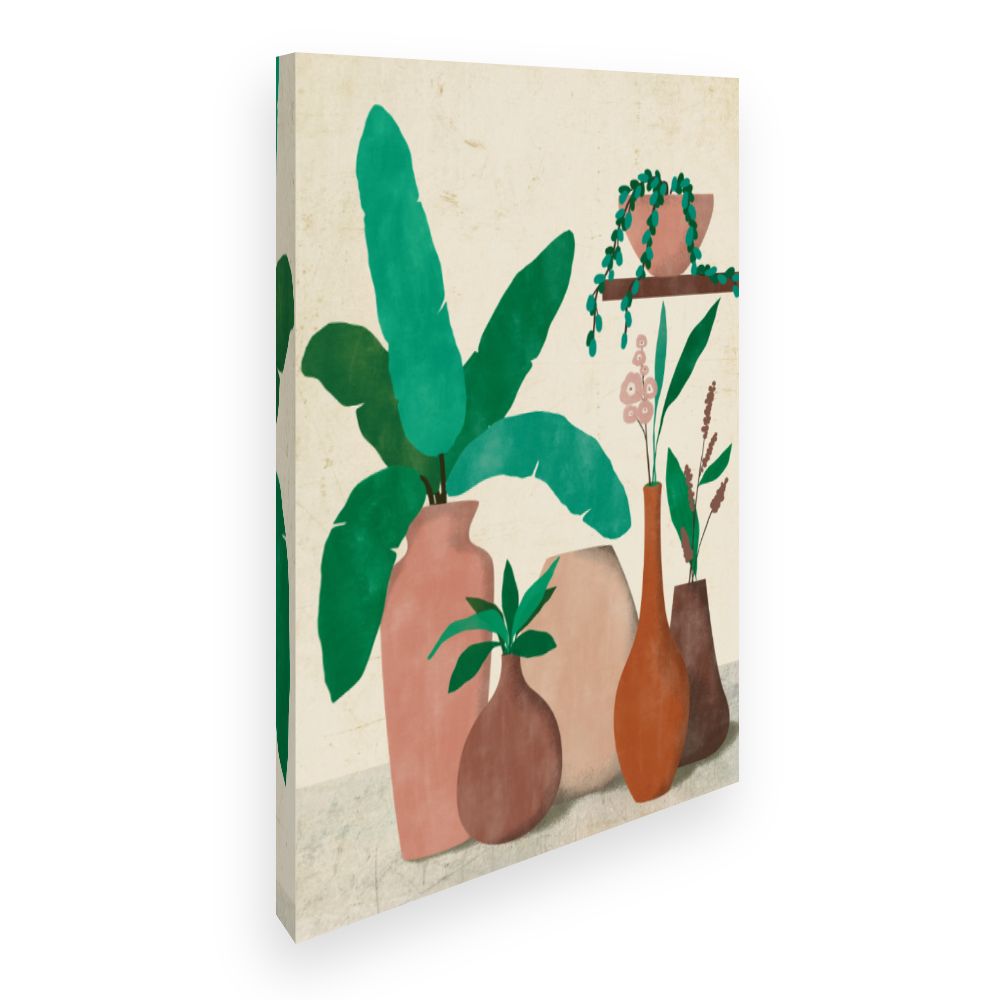 Toile Vases et feuillage