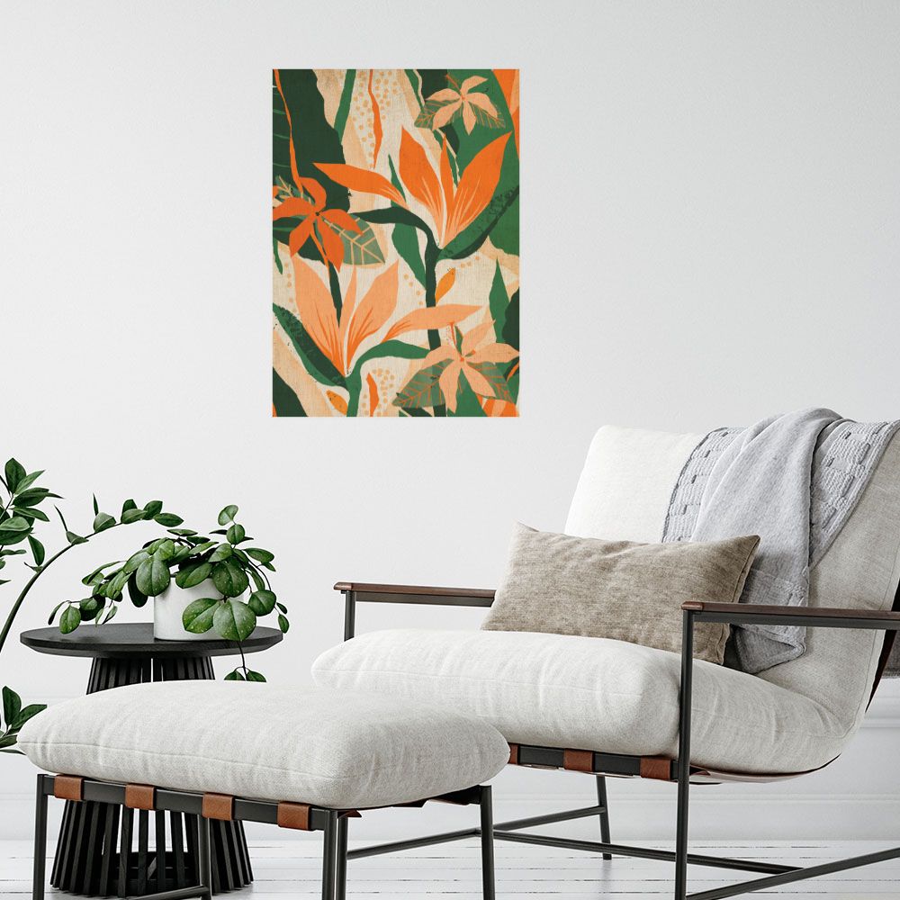 Affiche Fleurs tropicales vives
