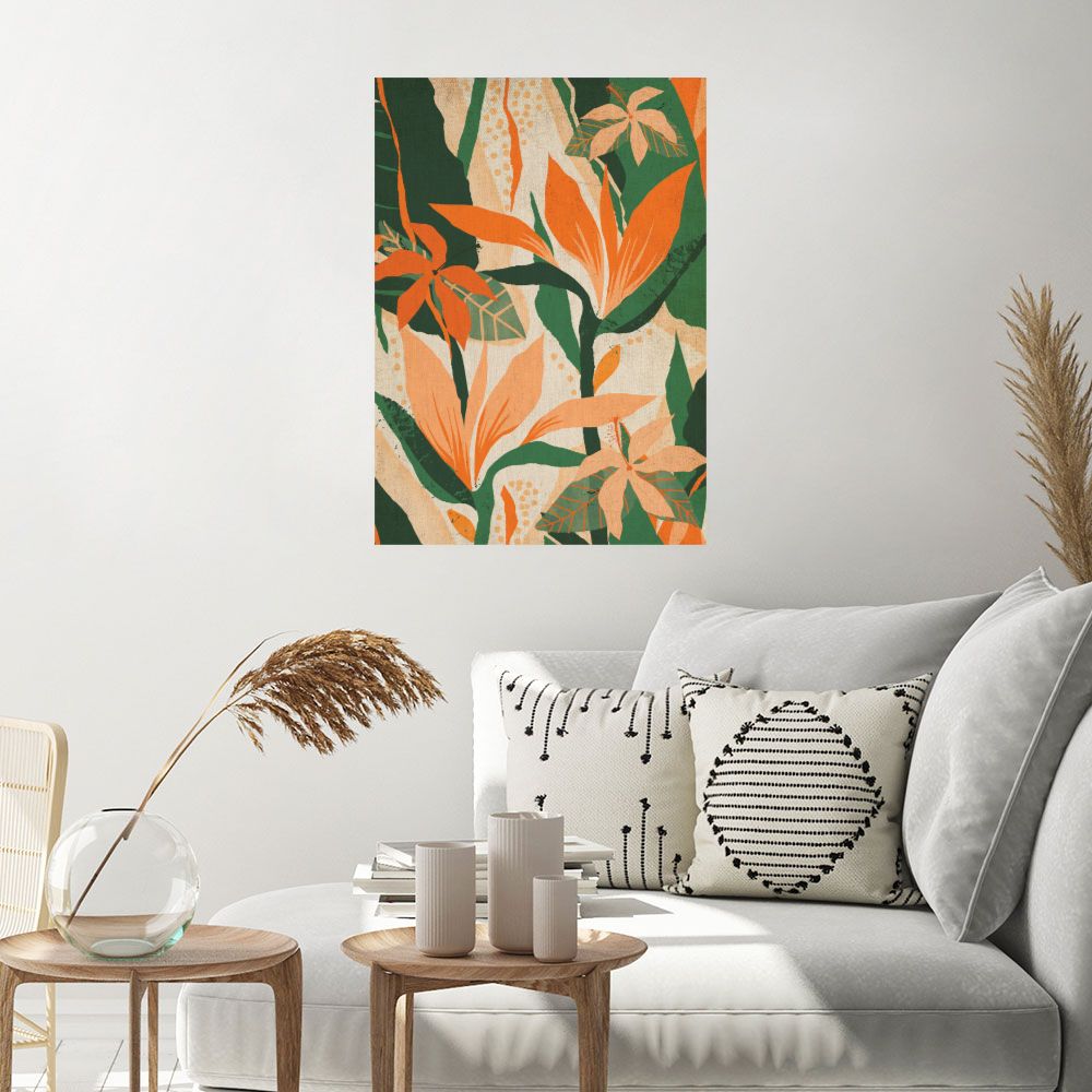 Affiche Fleurs tropicales vives