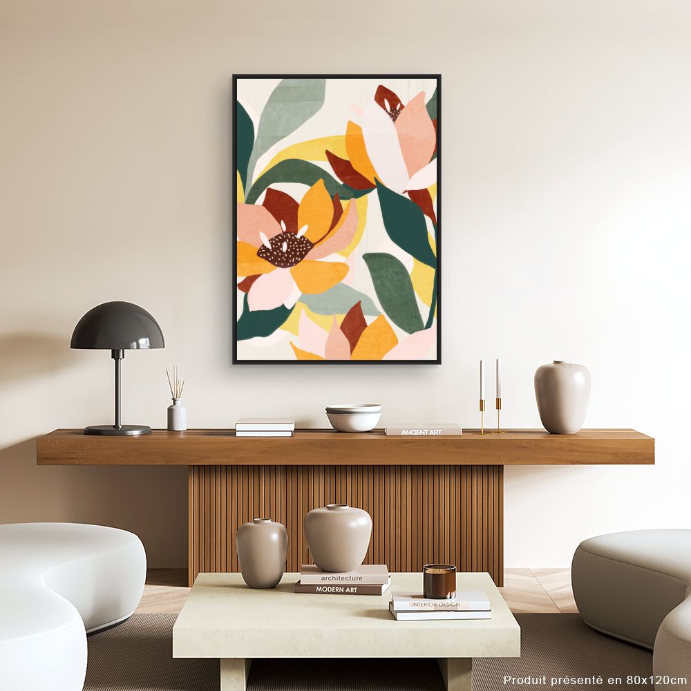Tableau Fleurs abstraites colorées