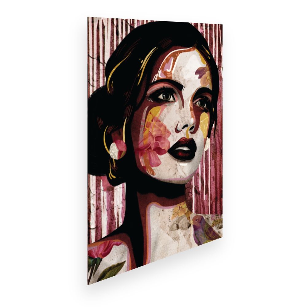 Affiche Portrait floral vibrant