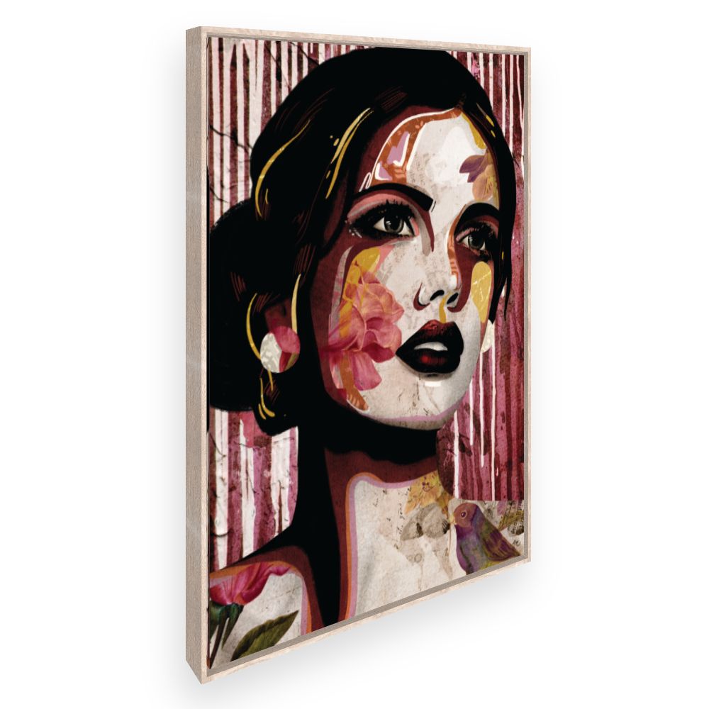 Toile Portrait floréal