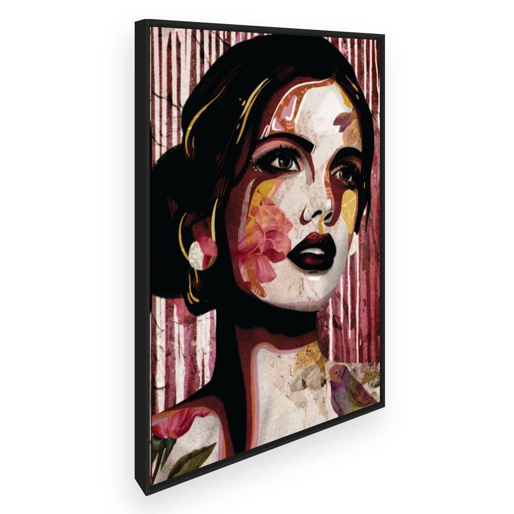 Toile Portrait floréal