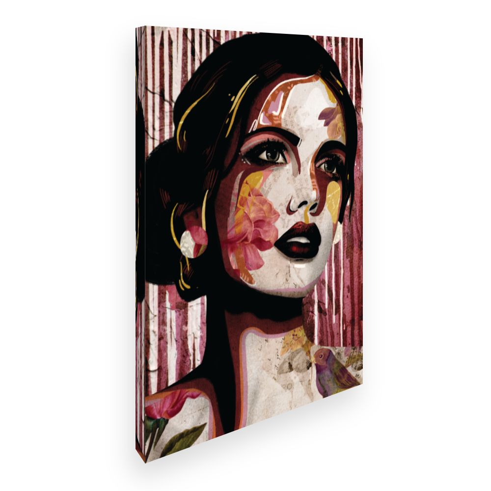 Toile Portrait floréal