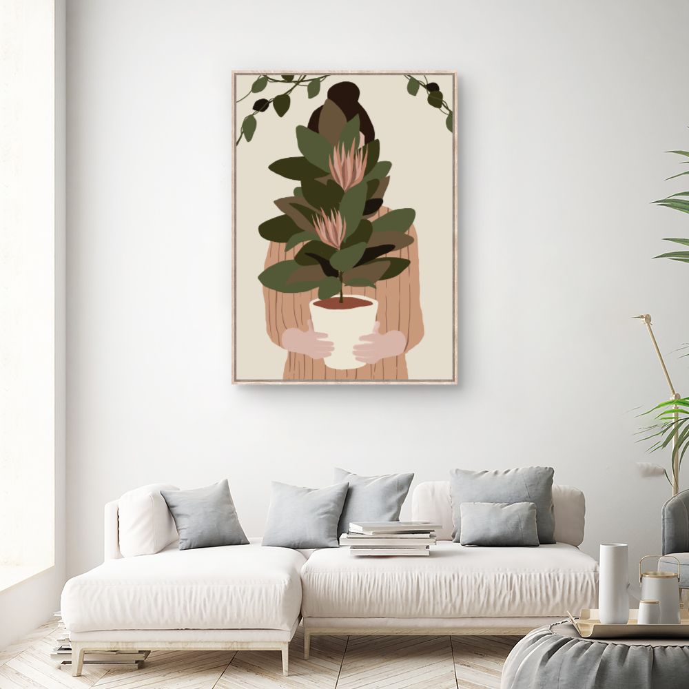 Tableau Femme végétale stylisée