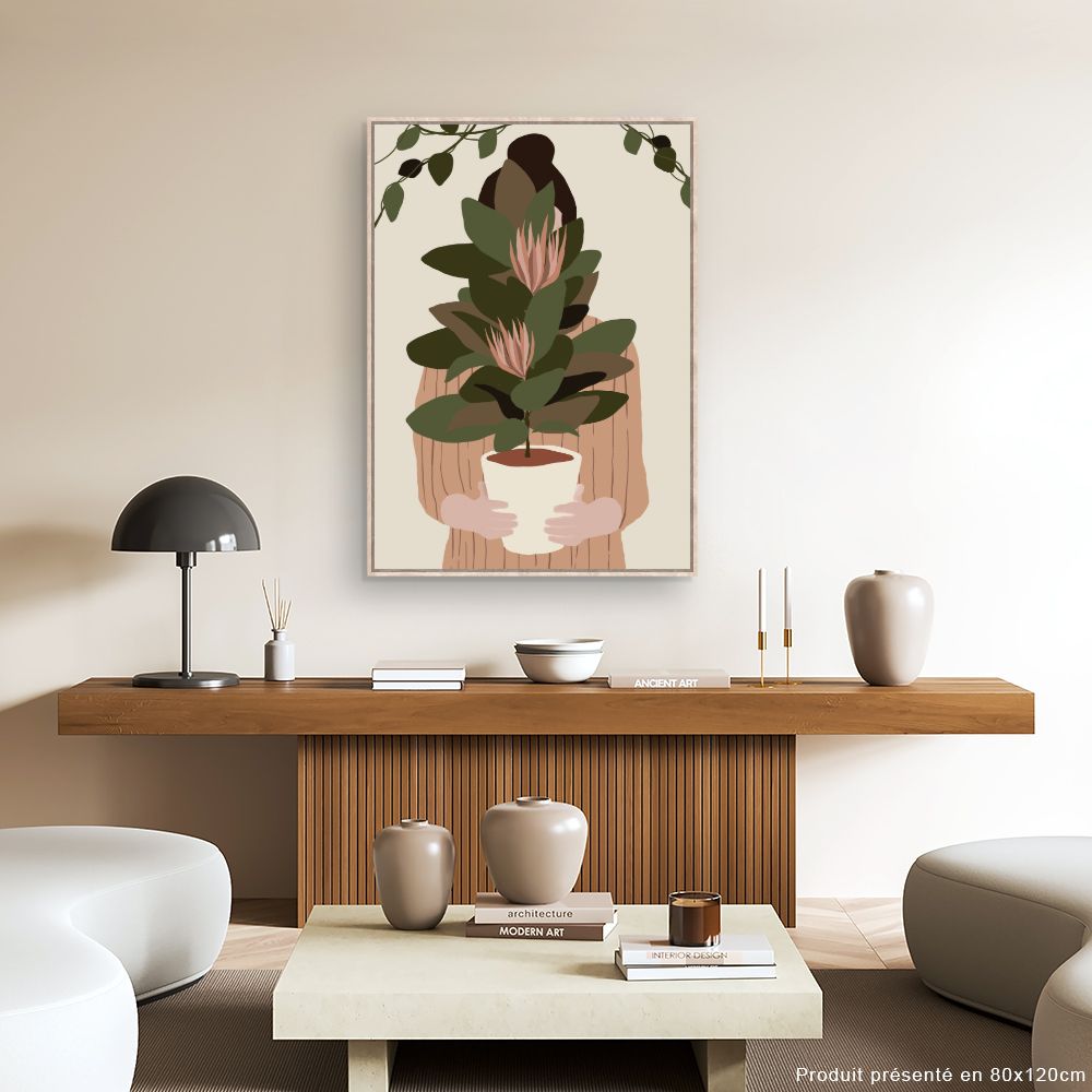Tableau Femme végétale stylisée