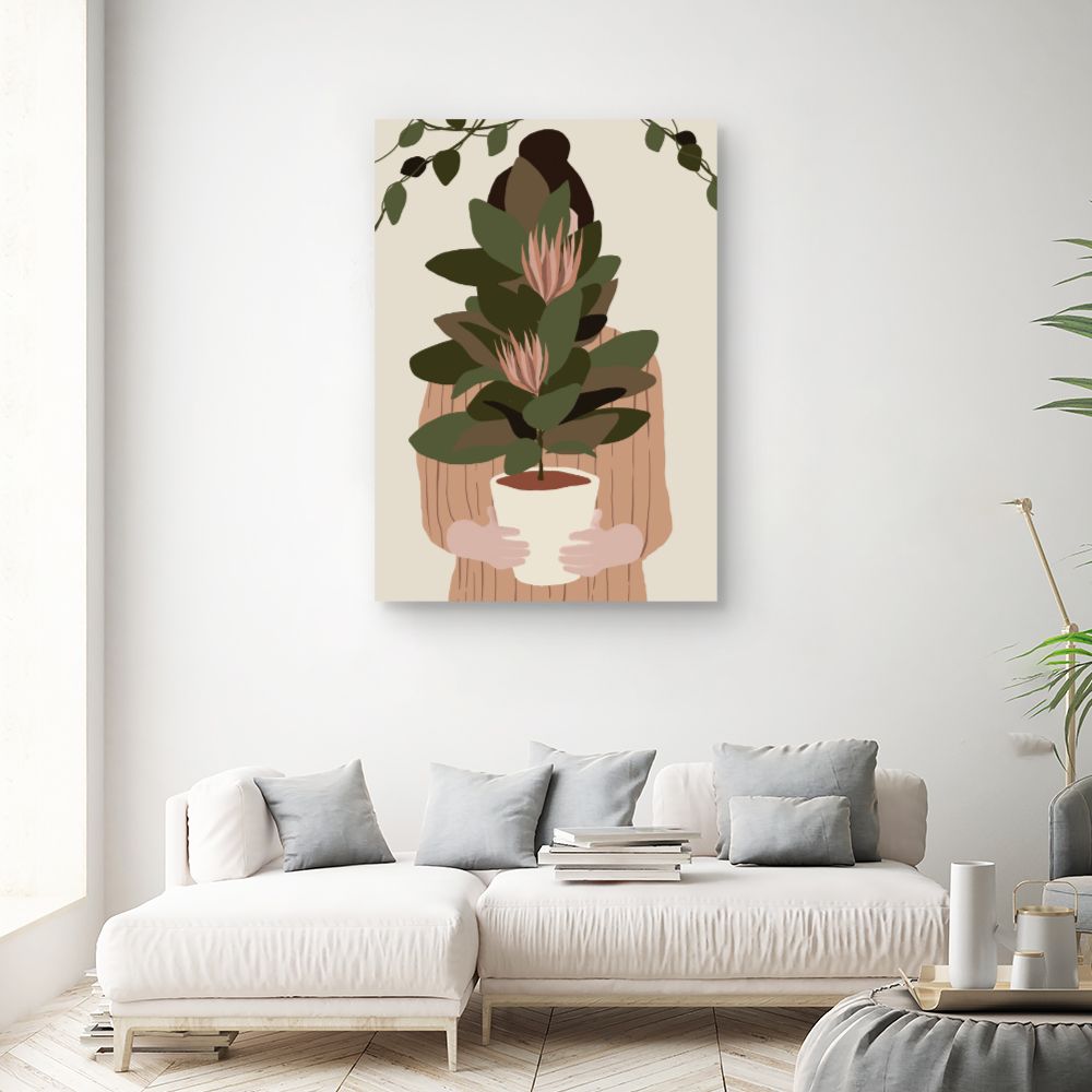 Tableau Femme végétale stylisée