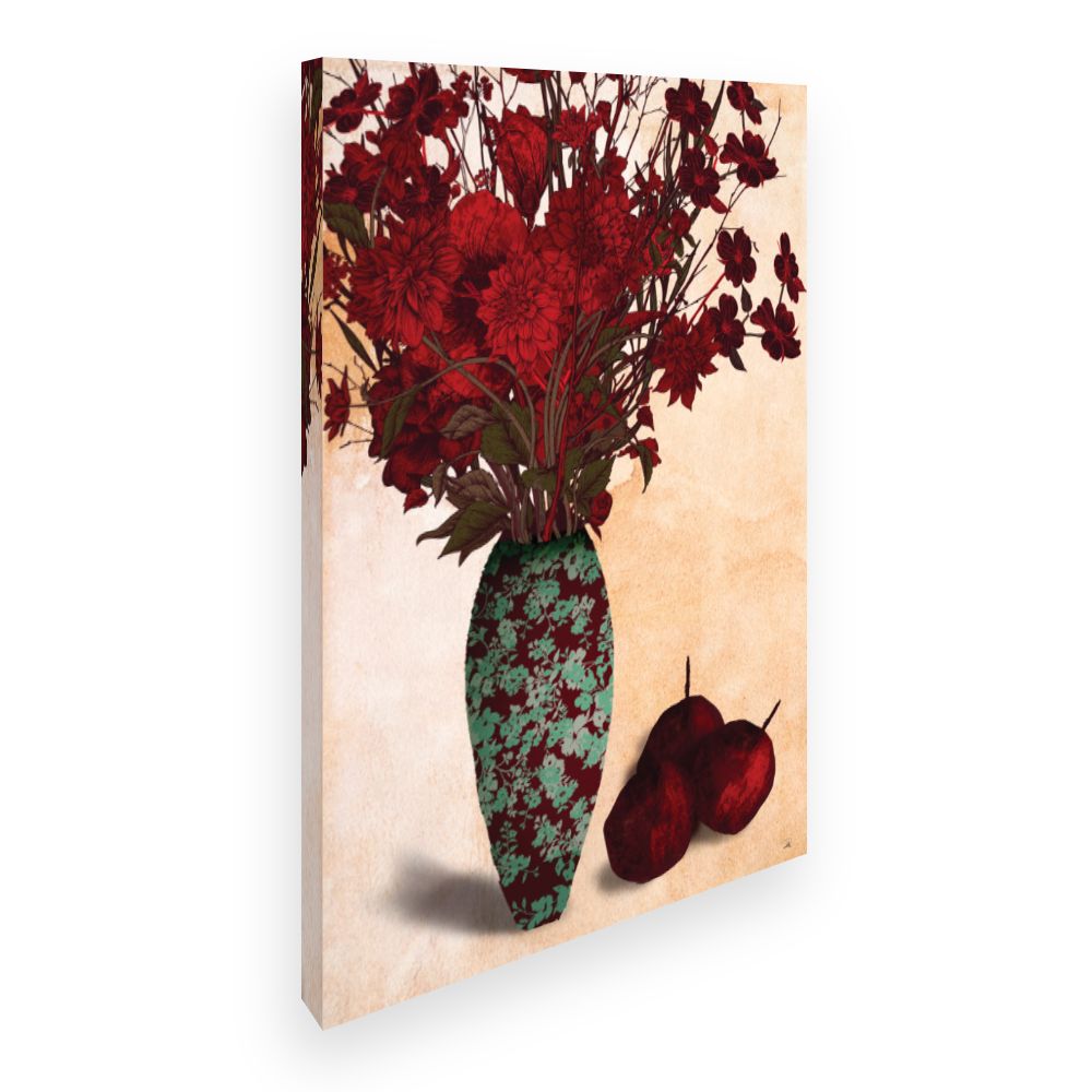 Toile Fleurs rouges éclatantes