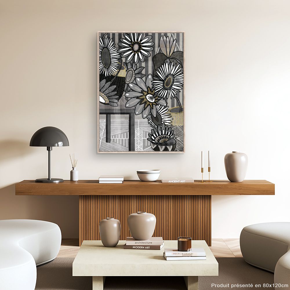 Tableau Fleurs abstraites
