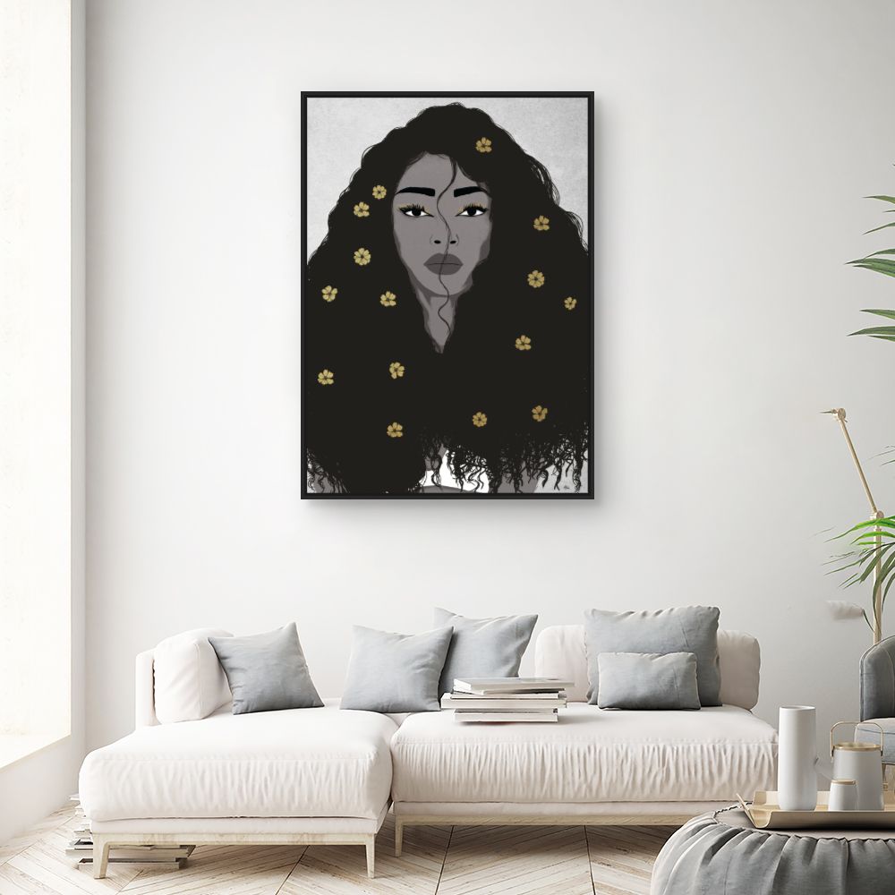 Tableau Portrait floral élégant