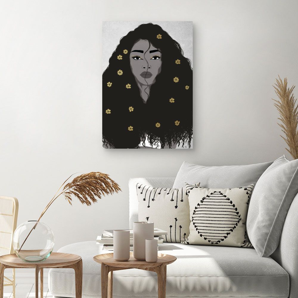 Tableau Portrait floral élégant