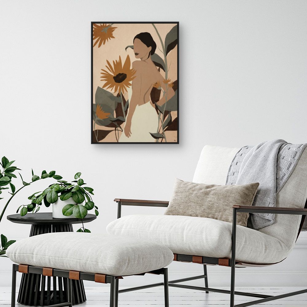 Tableau Femme fleurs élégantes
