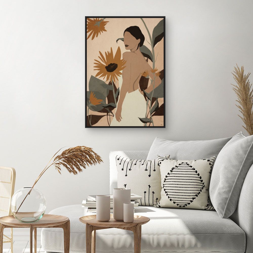 Tableau Femme fleurs élégantes