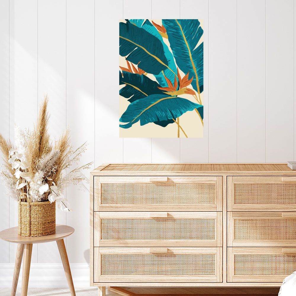 Affiche Feuilles exotiques vibrantes