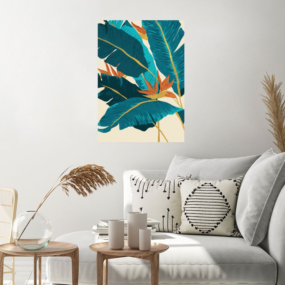 Affiche Feuilles exotiques vibrantes