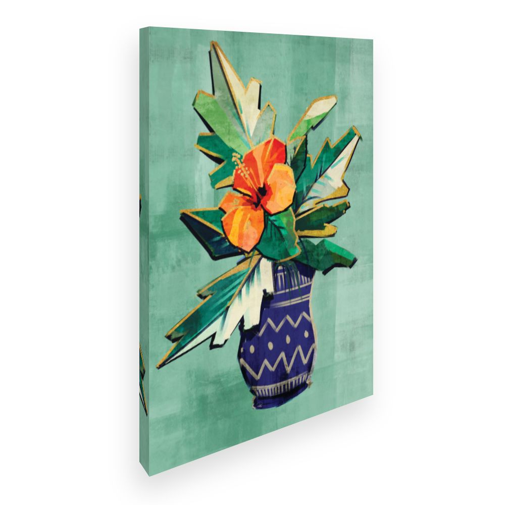 Toile Vase fleuri vibrant