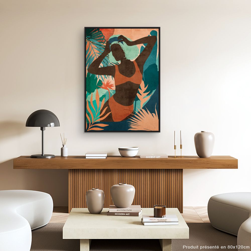 Tableau Silhouette exotique vibrante