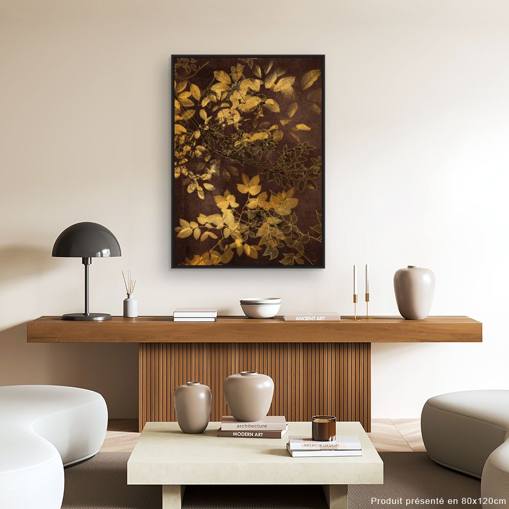 Tableau Feuillage doré élégant
