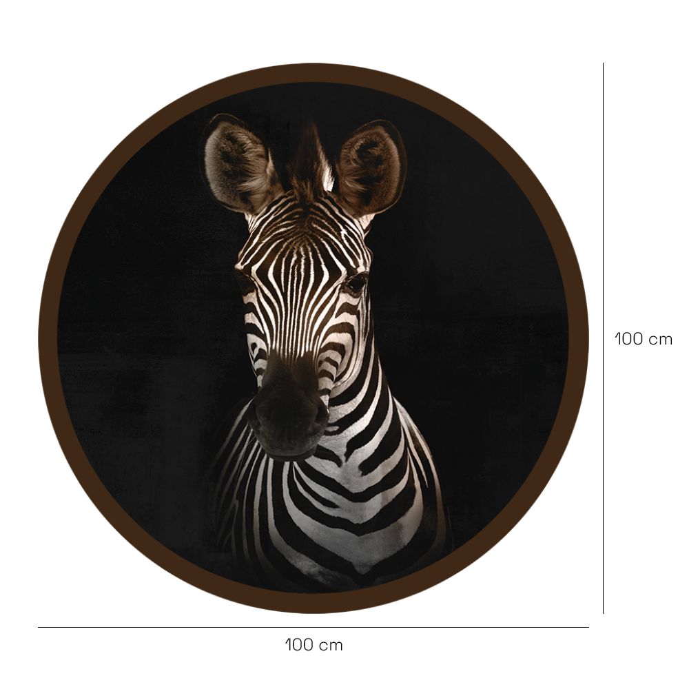 Papier peint rond "Zèbre captivant"