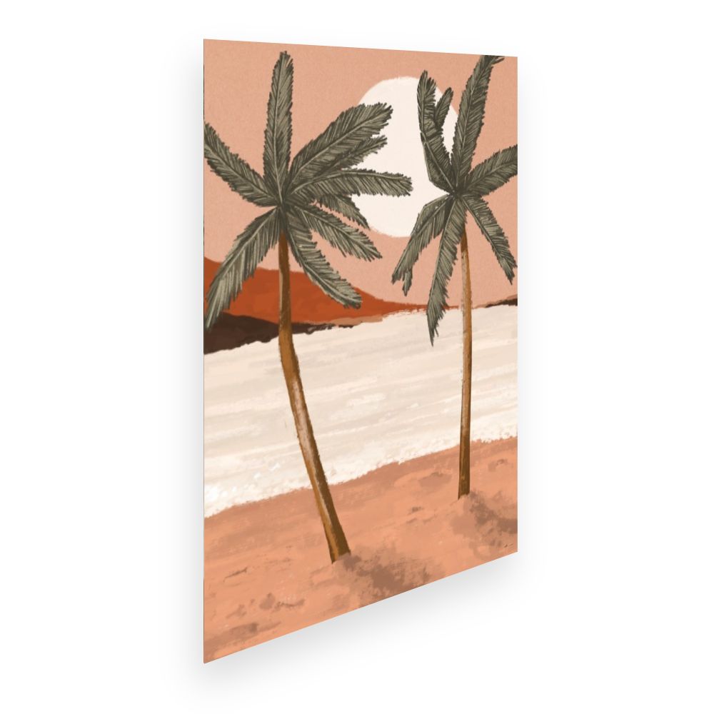 Affiche Palmiers au coucher