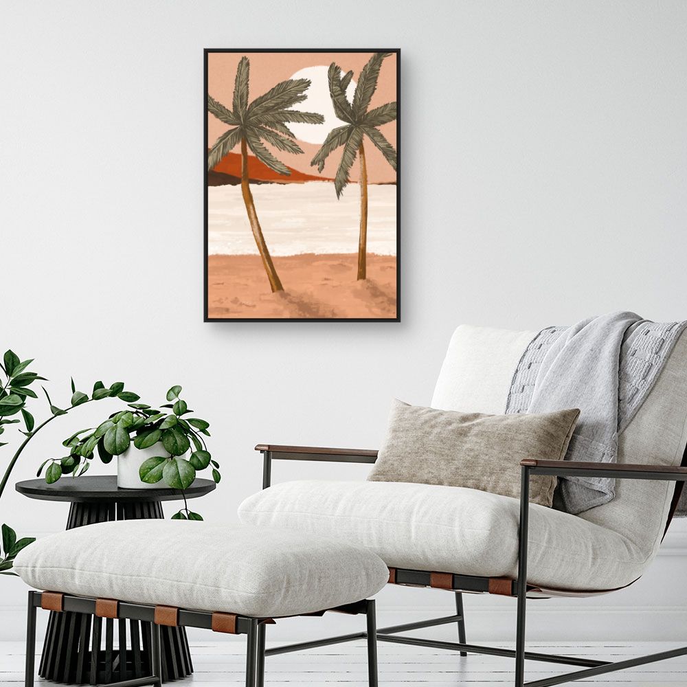 Tableau Palmiers au coucher de soleil