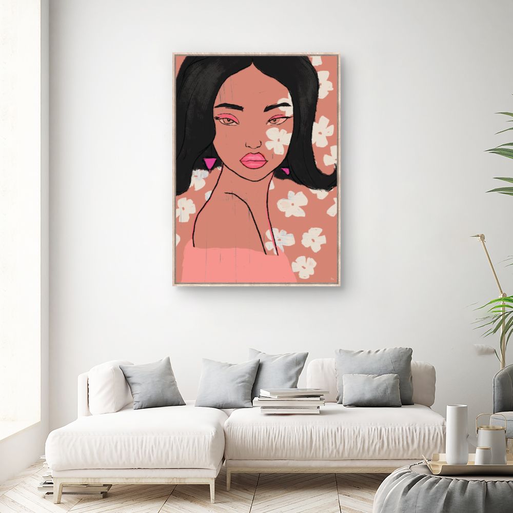 Tableau Portrait floral élégant