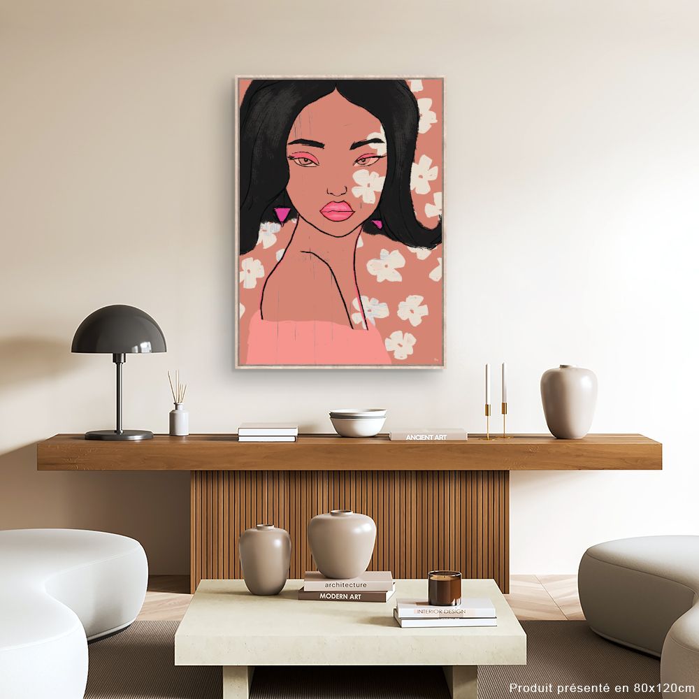 Tableau Portrait floral élégant