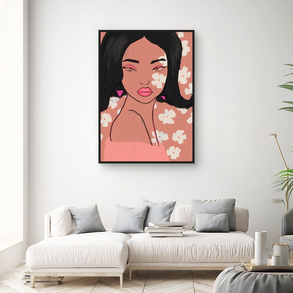 Tableau Portrait floral élégant