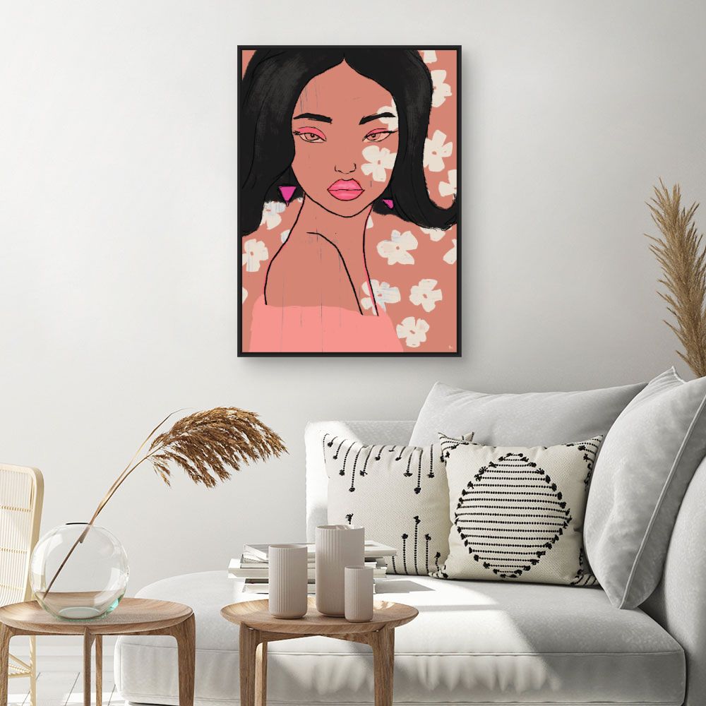 Tableau Portrait floral élégant
