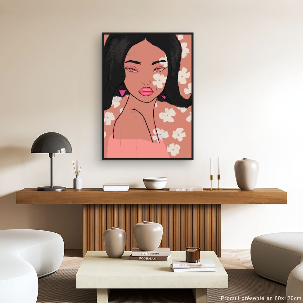Tableau Portrait floral élégant