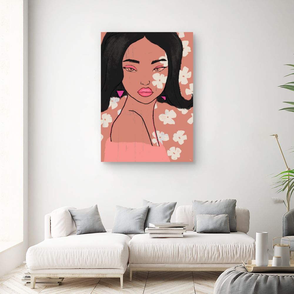 Tableau Portrait floral élégant