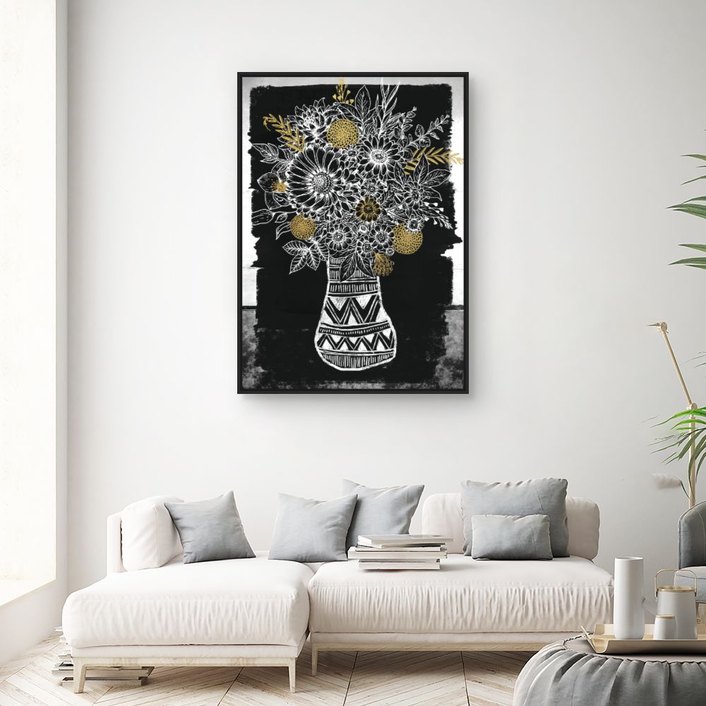 Tableau Bouquet floral stylisé