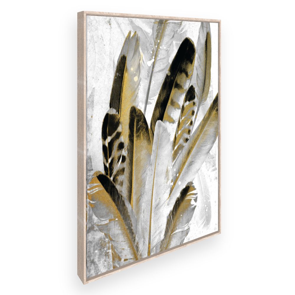 Toile Plumes dorées élégantes