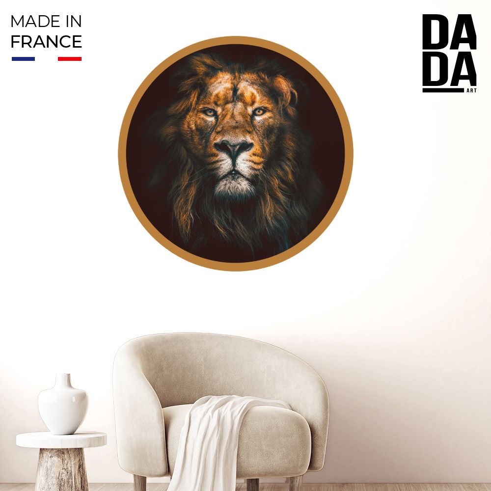Papier peint rond "Portrait de lion"
