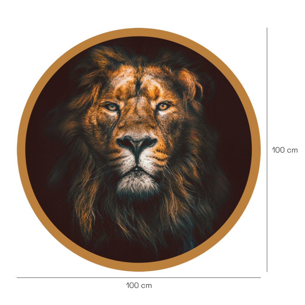 Papier peint rond "Portrait de lion"