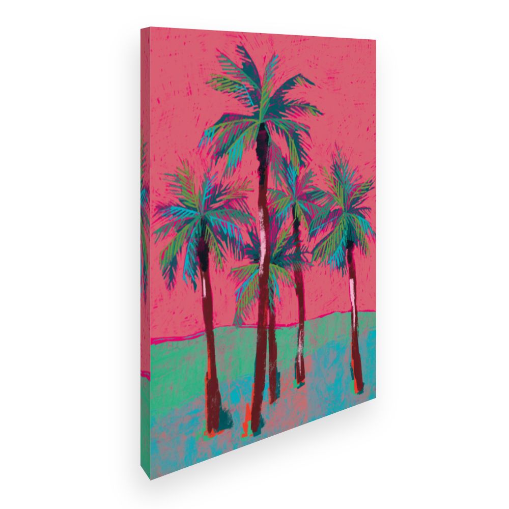Toile Palmiers vibrants