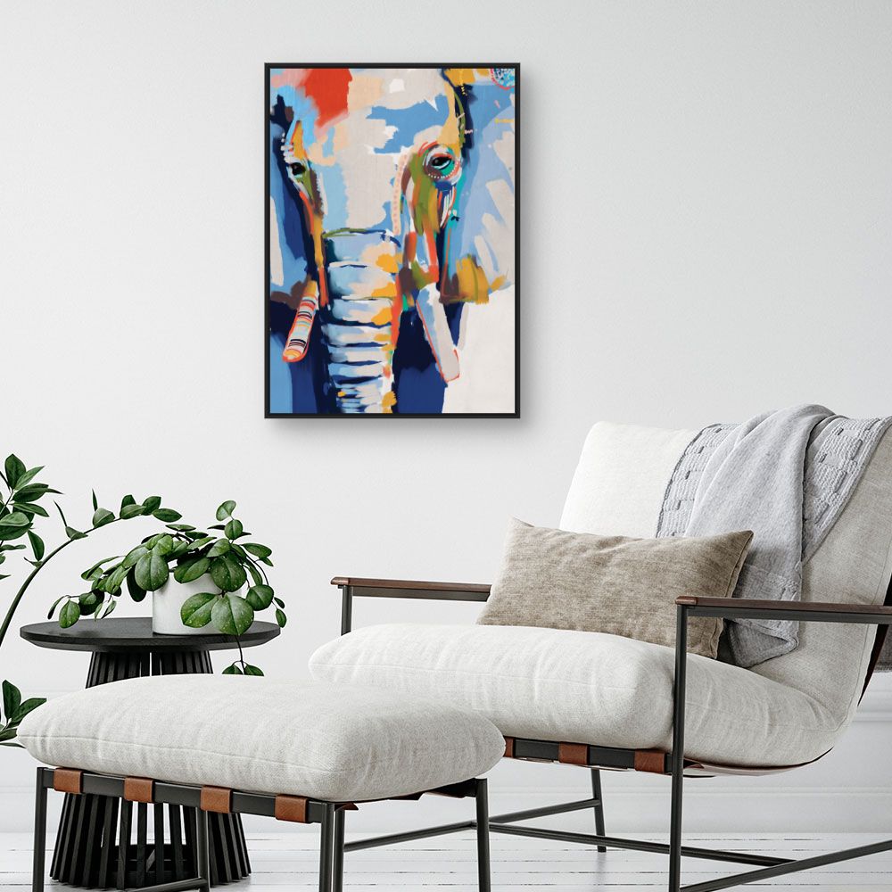Tableau Éléphant artistique vibrant