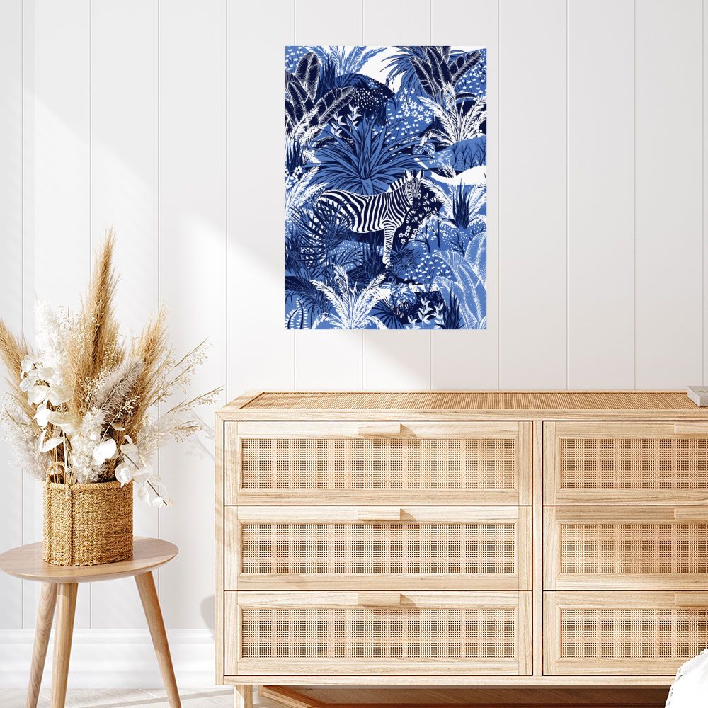 Affiche Zèbre exotique élégant