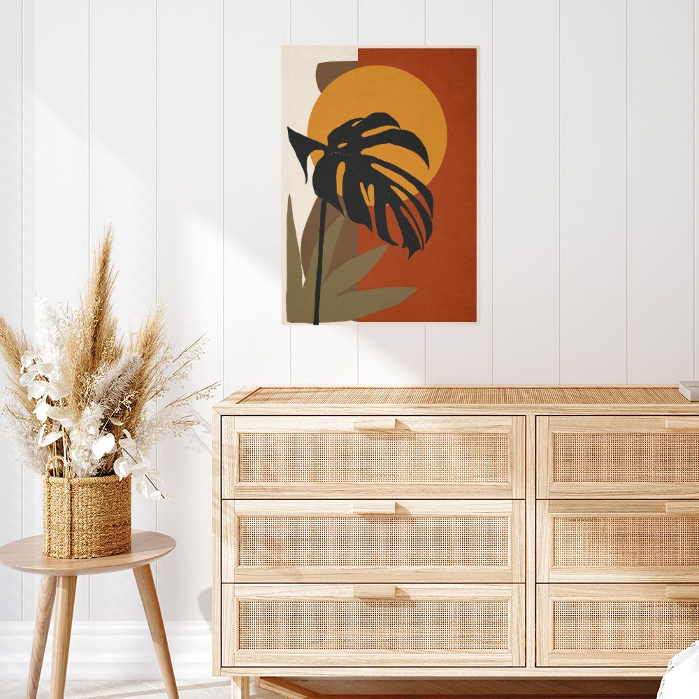 Affiche Feuille tropicale stylisée