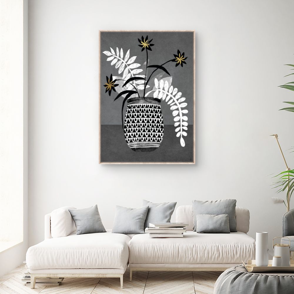 Tableau Vase floral stylisé