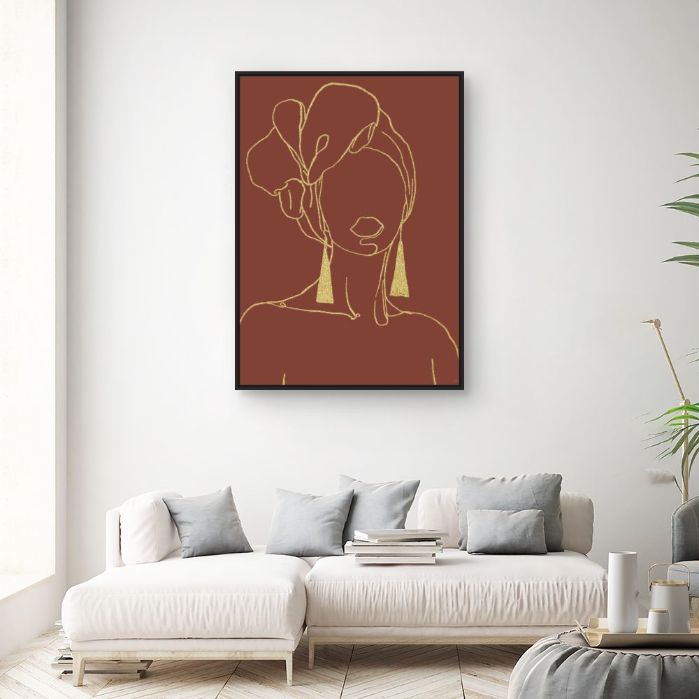 Tableau Lignes dorées élégantes