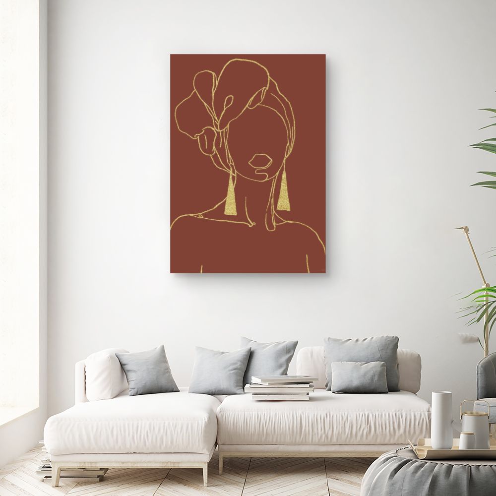 Tableau Lignes dorées élégantes