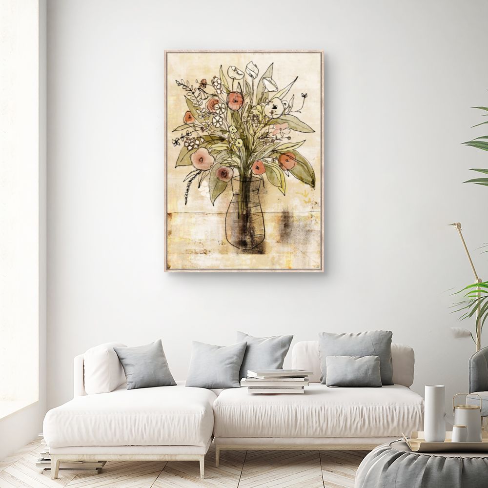 Tableau Bouquet floral dessiné