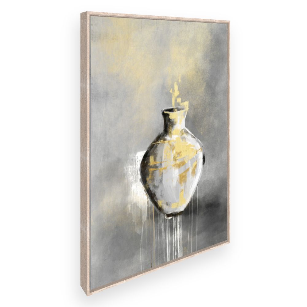Toile Vase abstrait doré