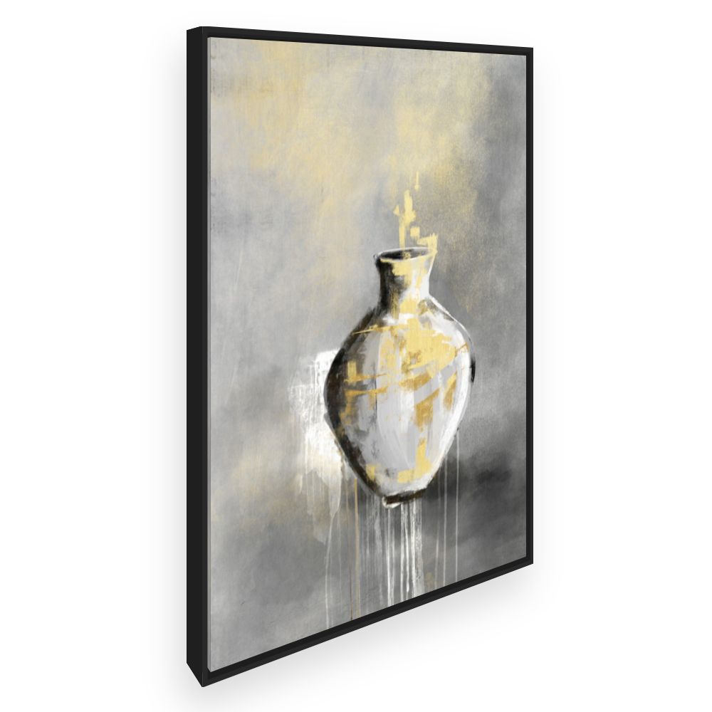 Toile Vase abstrait doré