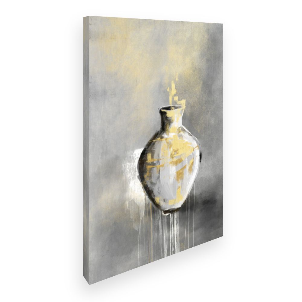 Toile Vase abstrait doré