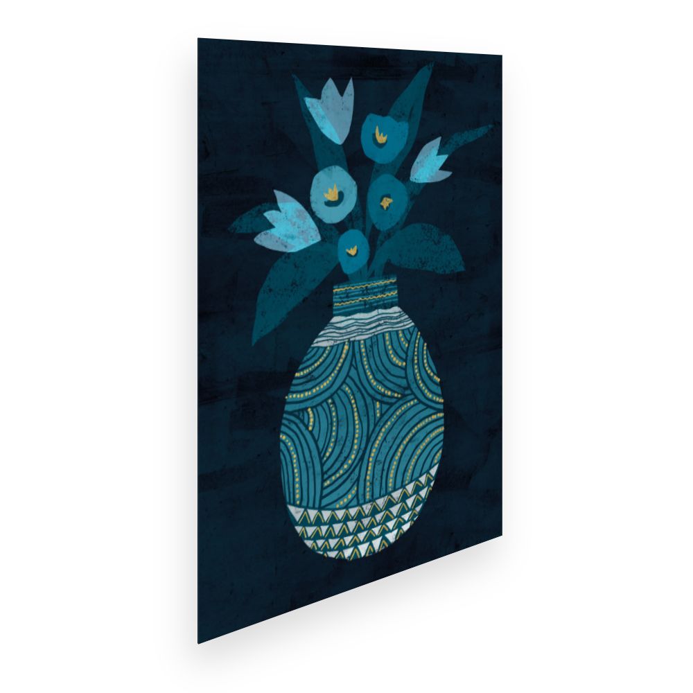Affiche Vase floral stylisé