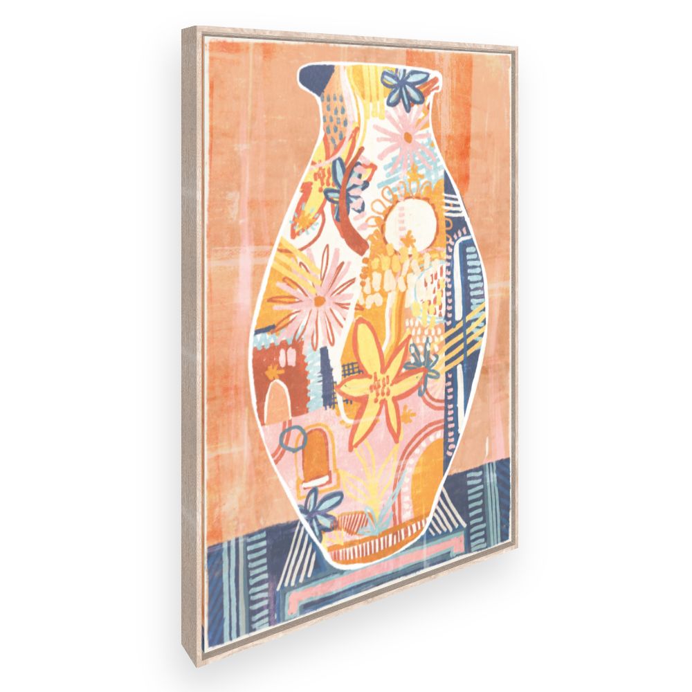 Toile Vase fleuri vibrant